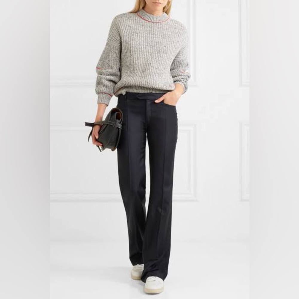 NWT Joseph Black Wool Bootcut Pants Mid‑Rise Size 38 / US 6 Classic Tailored